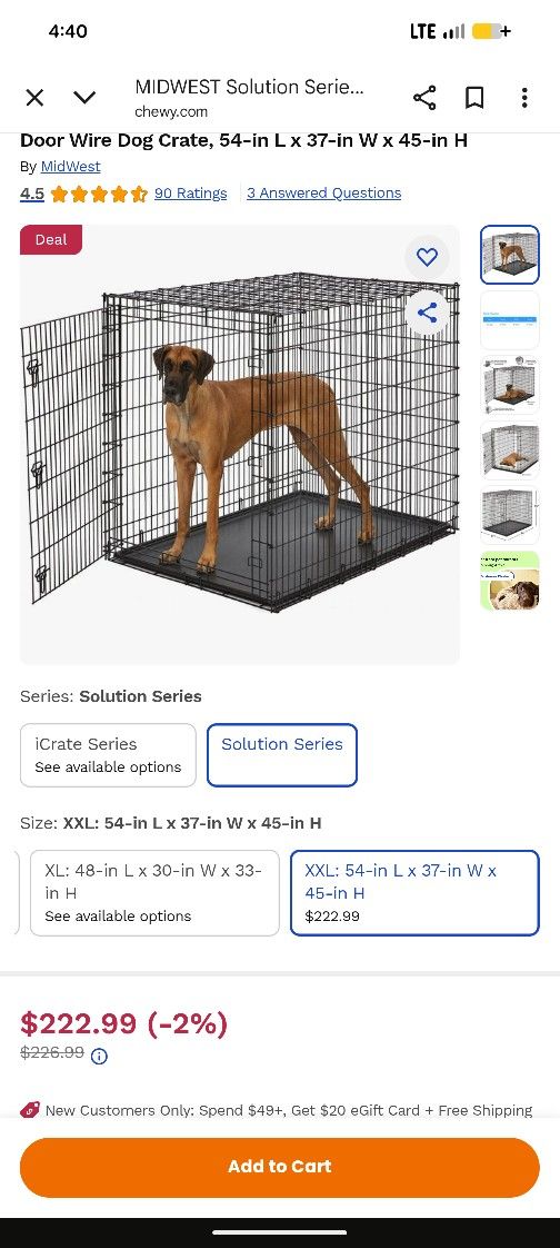 54 Inch Dog Crate Large Breed
