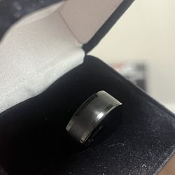 Black Tungsten Men Wedding Band Never Worn Size 10