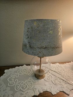Table Lamp With Cowhide Lampshade
