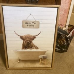 Canvas Cow Picture 