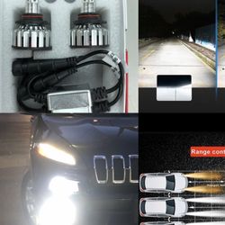 6000k Glacier White LED Headlight And 3000k Jdm Yellow LEDs Fog Lights 