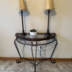 Sofa / Entry Way Table And Lamps 