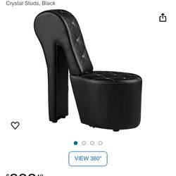 Faux Leather Studded High Heel Chair. 