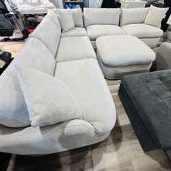 Hartley 6-Piece Fabric Modular Sectional – Modern, Spacious & Like New