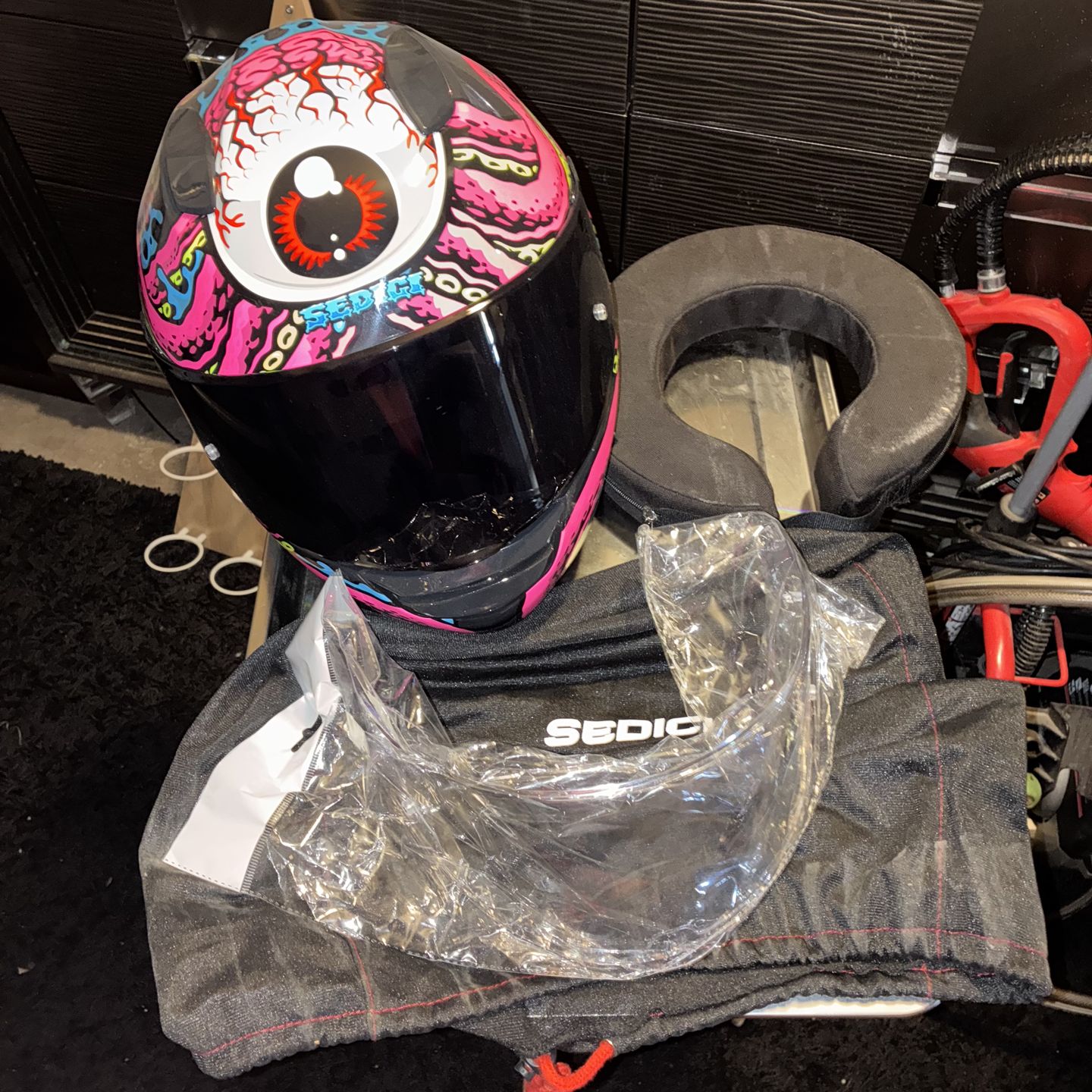 Sedici Full-Face Motorcycle / Kart Helmet XXXL – Like New – Extras Included