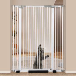 Ulifemate 51.18" Extra Tall Cat Gate For Door Way Auto Close