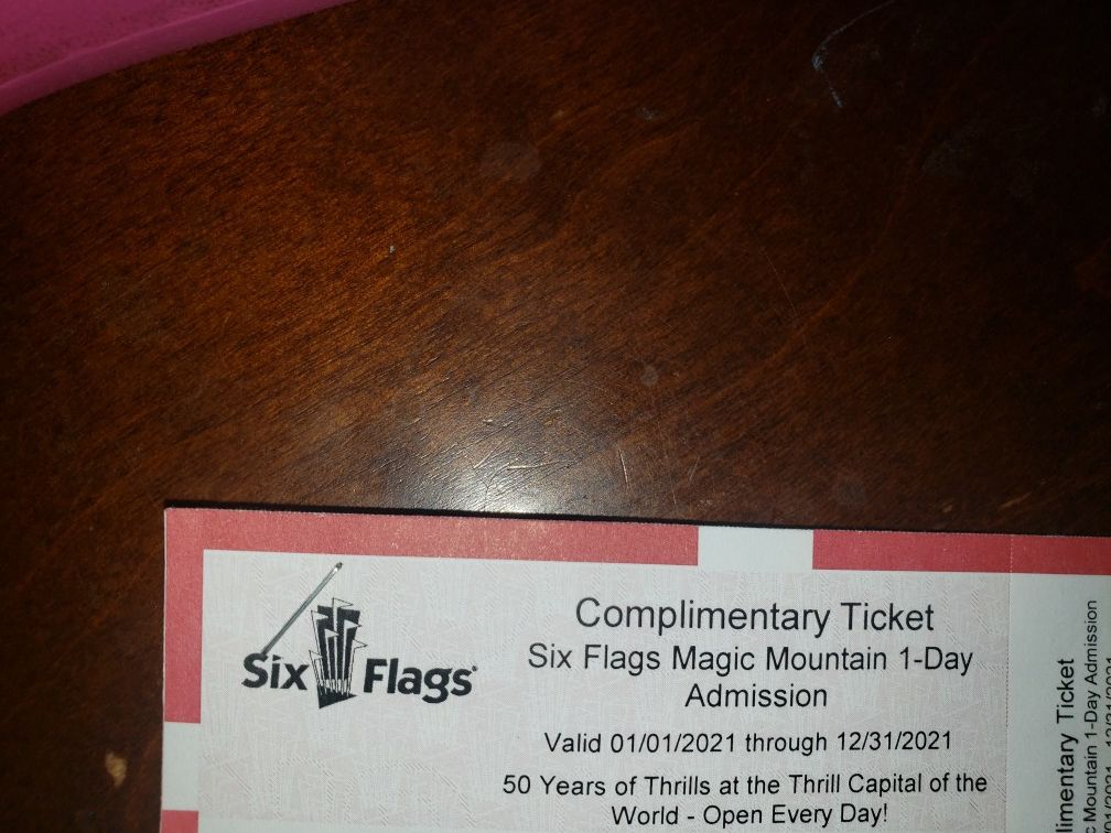 (2) Six Flags Magic Mountain Tickets. $60 For Both. FIRM. Yhey Go For $45 Each