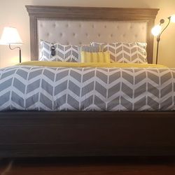 Ashley King Size Bedframe With Quilted Headboard 