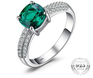 Created Russian Nano Emerald 925 Sterling Silver Ring