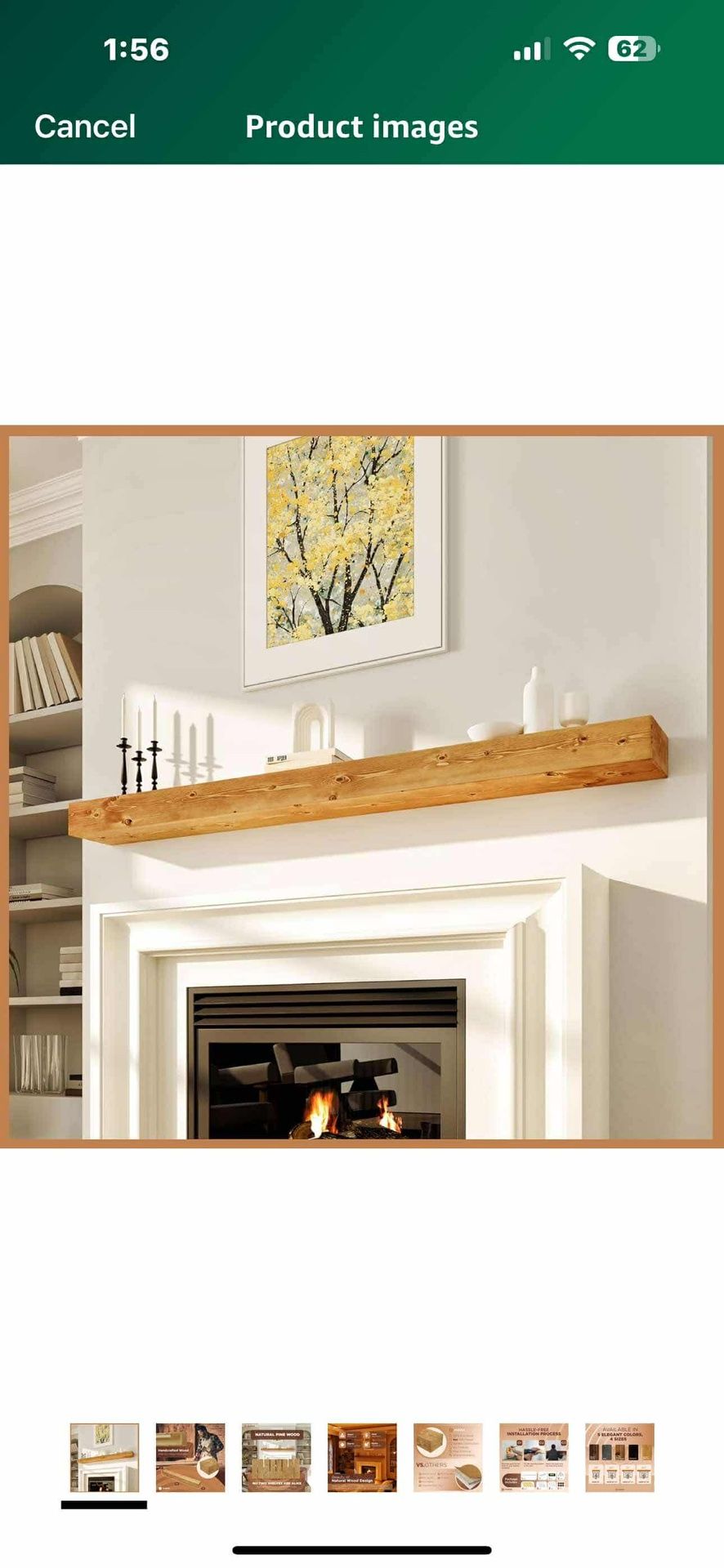 New in box Fireplace Mantle - Natural Fireplace Mantles Wood - Mounted Mantles for Over Fireplace - Handcrafted Fireplace Wood Mantel - Wood Mantels f