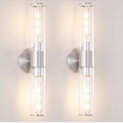 Brushed Nickel Bathroom Sconces Set of 2