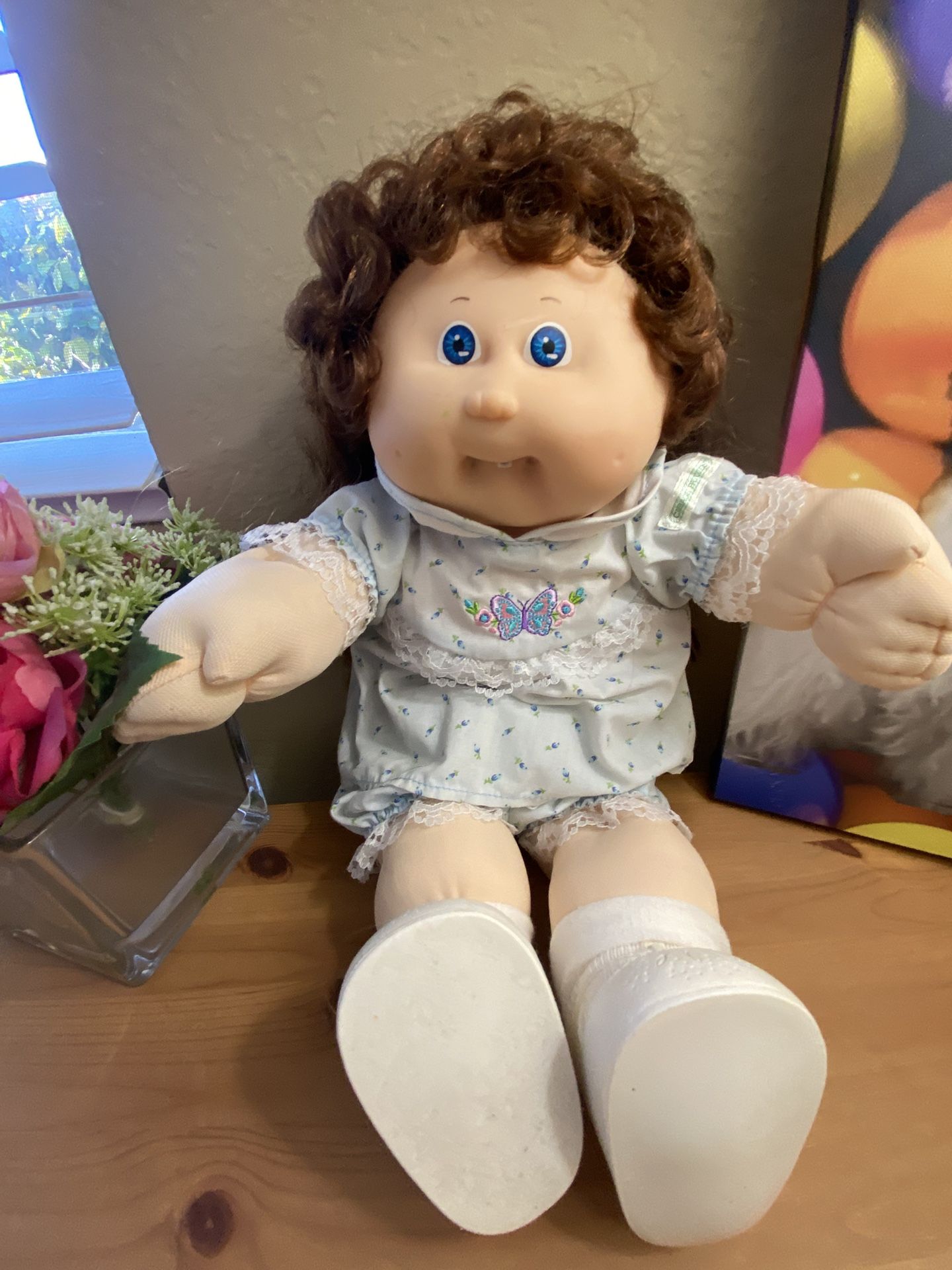 Cabbage Patch Doll Brown Hair Girl In Summer Outfit
