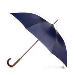 Totes Eco Auto Open Umbrella Classic Wooden J Stick Handle with Easy Grip Navy