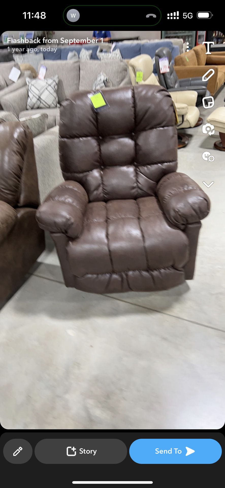 Chocolate Colored Recliner 