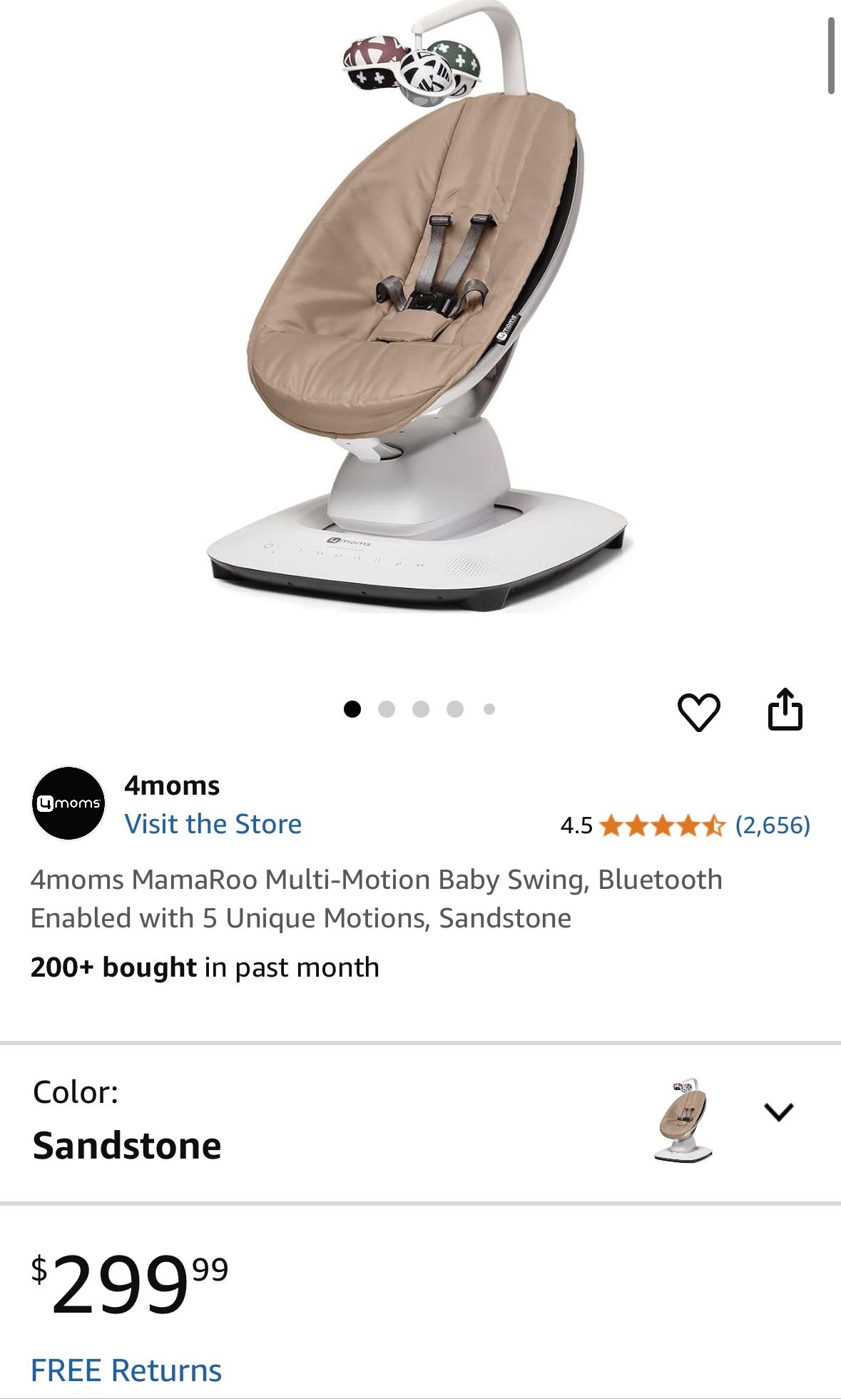 4moms MamaRoo Multi-Motion Baby Swing