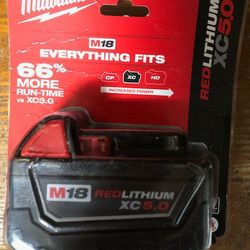 Milwaukee 48-11-1850 M18 REDLITHIUM XC5.0 Extended Capacity Battery NEW IN PACK, Firm