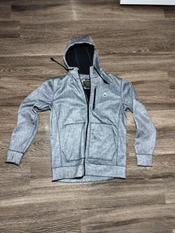 Burton Dryride Full Zip Hoodie Jacket Men’s Medium Gray Herringbone Snowboard