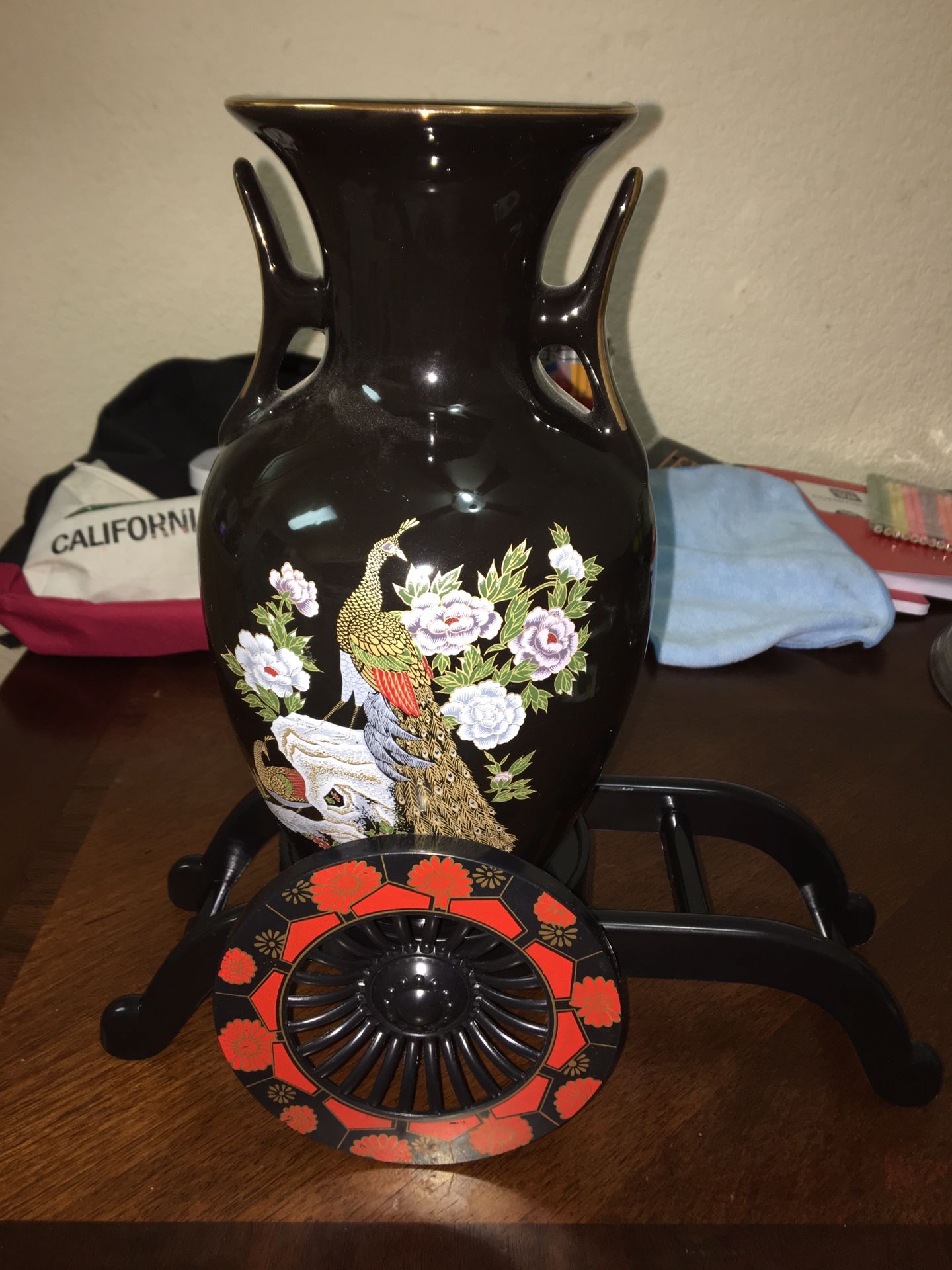 Peacock vase set of 2