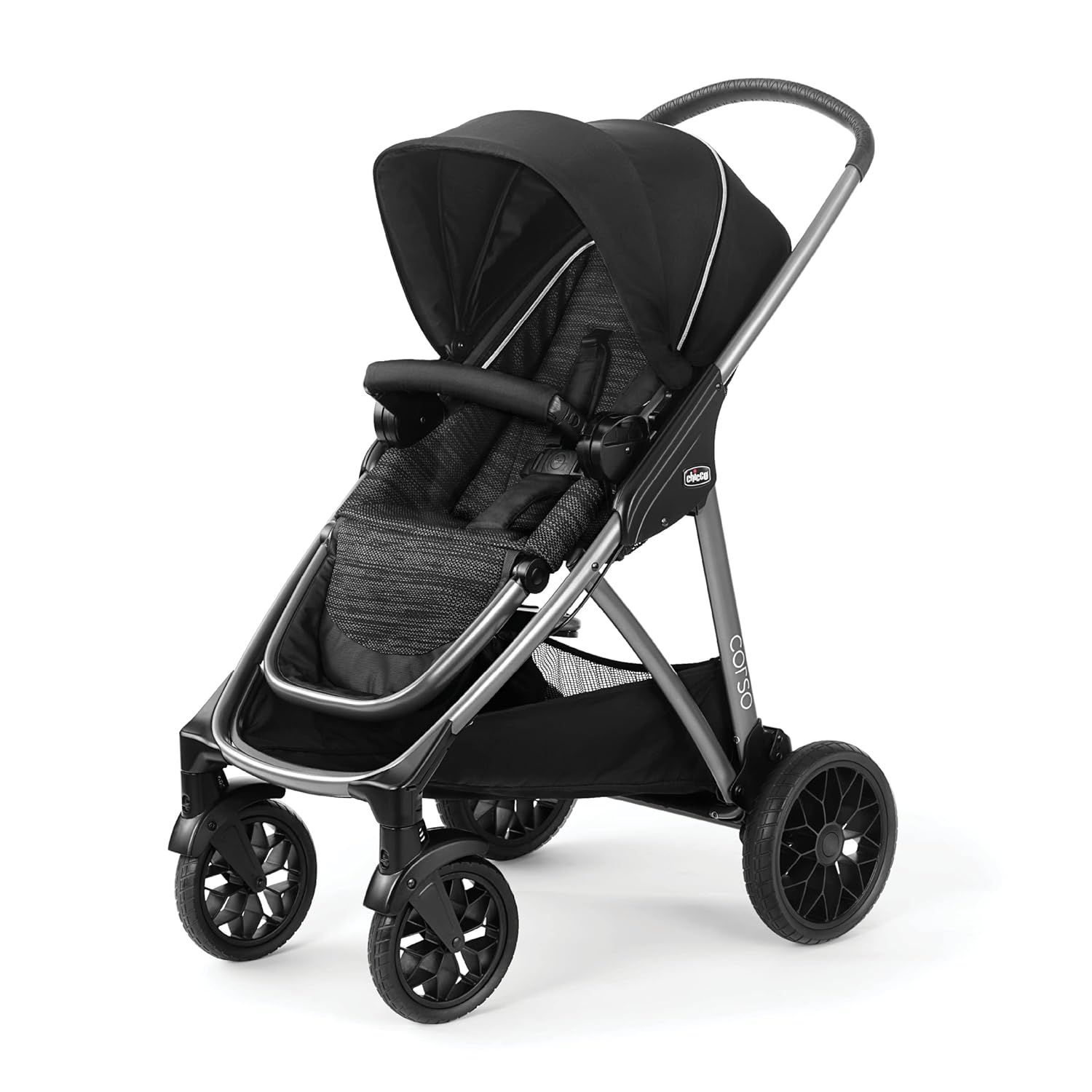 New! Chicco Corso Modular Quick-Fold Stroller - Staccato/Black - $5 Delivery (#1863)