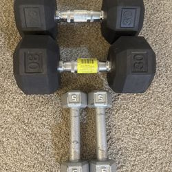 set of dumbbells