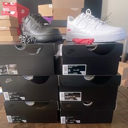 Nike Supreme Black & White Air Force Sizes