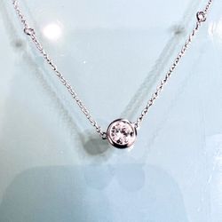 💎 Custom Handcrafted, Platinum And 18KT White Gold Diamonds By The Yard Necklace