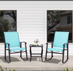 3-Piece Outdoor Rocking Chair Patio Set - TS1