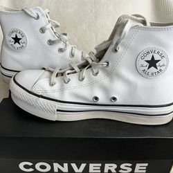 White Platformed Converse 