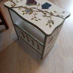 Hand Painted Magazine Rack End Table