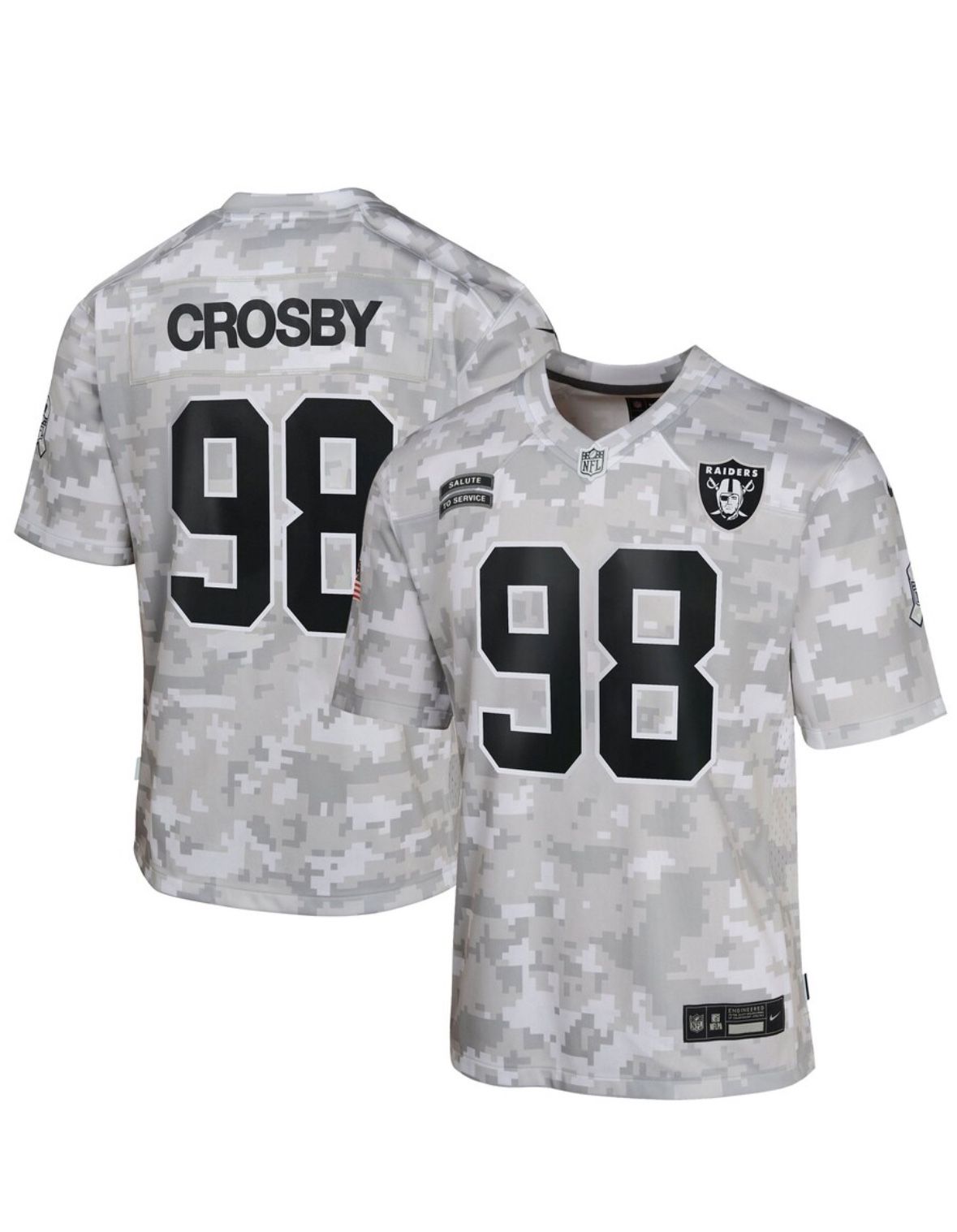 Youth Las Vegas Raiders Maxx Crosby Nike Salute to Service Jersey Size XL 18/20