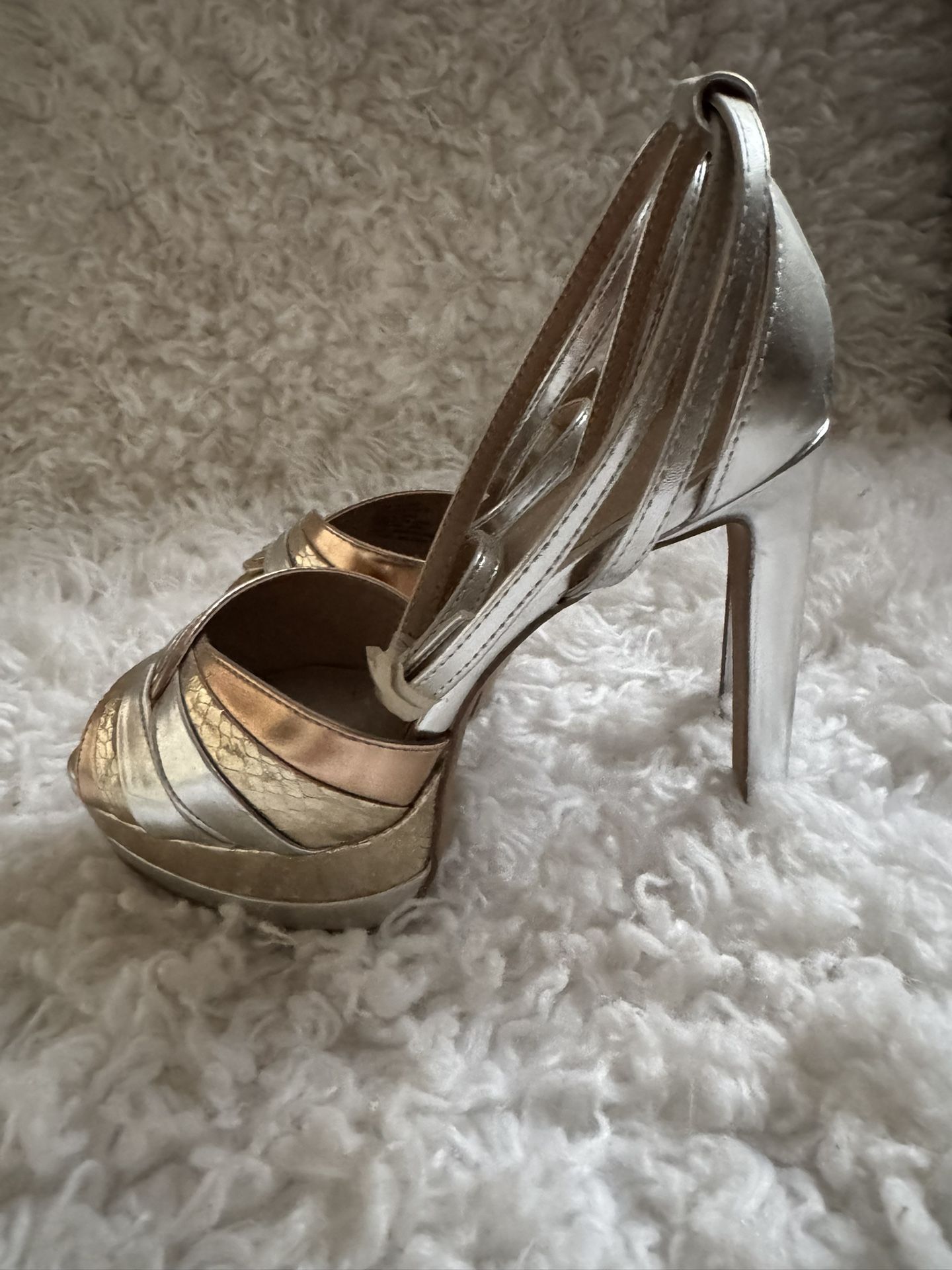 Gold And Silver Heels Size 8