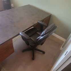 Heavy Well-Built Desk With Matching Credenza