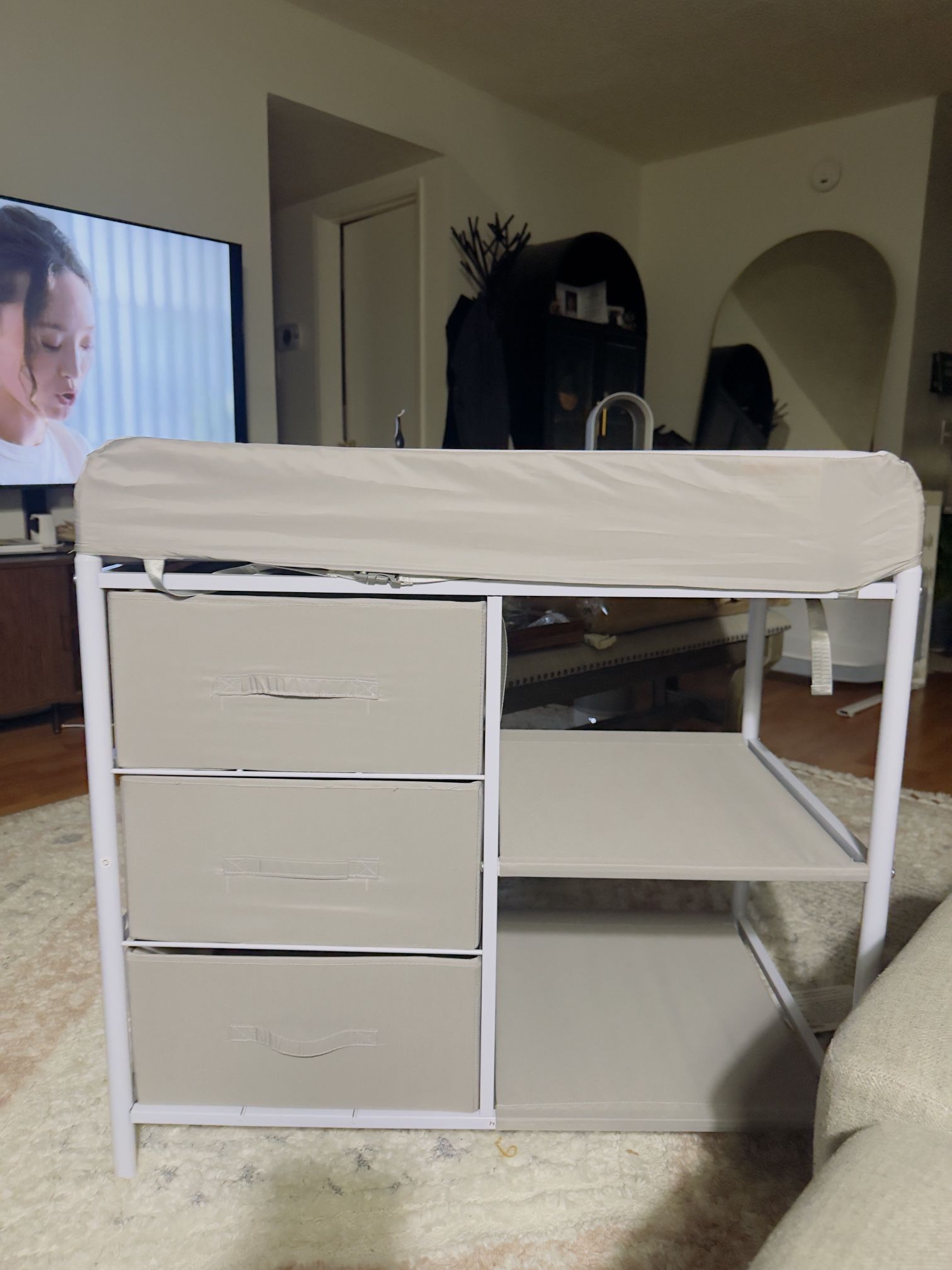 G TALECO GEAR Baby Changing Table, Portable Changing Table, Diaper Changing Station with Waterproof Pad, Changing Table Dresser with 3 Storage Baskets