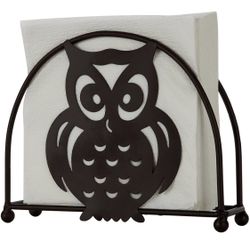Home-X - Bronze Napkin Holder with Owl Design, A Fun Addition to Any Dinner Table, Kitchen Counter Top, or Picnic Table for Guaranteed Storage and Dur