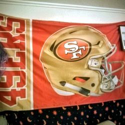 SAN FRANCISCO 49ERS HELMET DELUXE SINGLE SIDED. FLAG