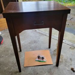 Mid-century modern Sears roebuck sewing table with hinges