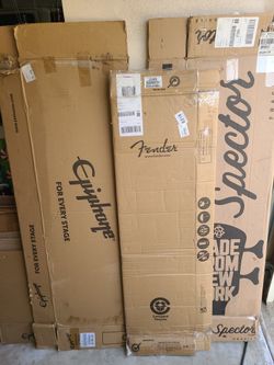 Bass & Guitar Shipping Boxes - Used Once and in Good Condition Various Sizes - Unbranded And Branded - 13 in Total