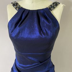 Xscape taffeta royal blue dress size XS. Never worn. 