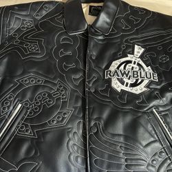 Raw Blue Iceman Leather Jacket