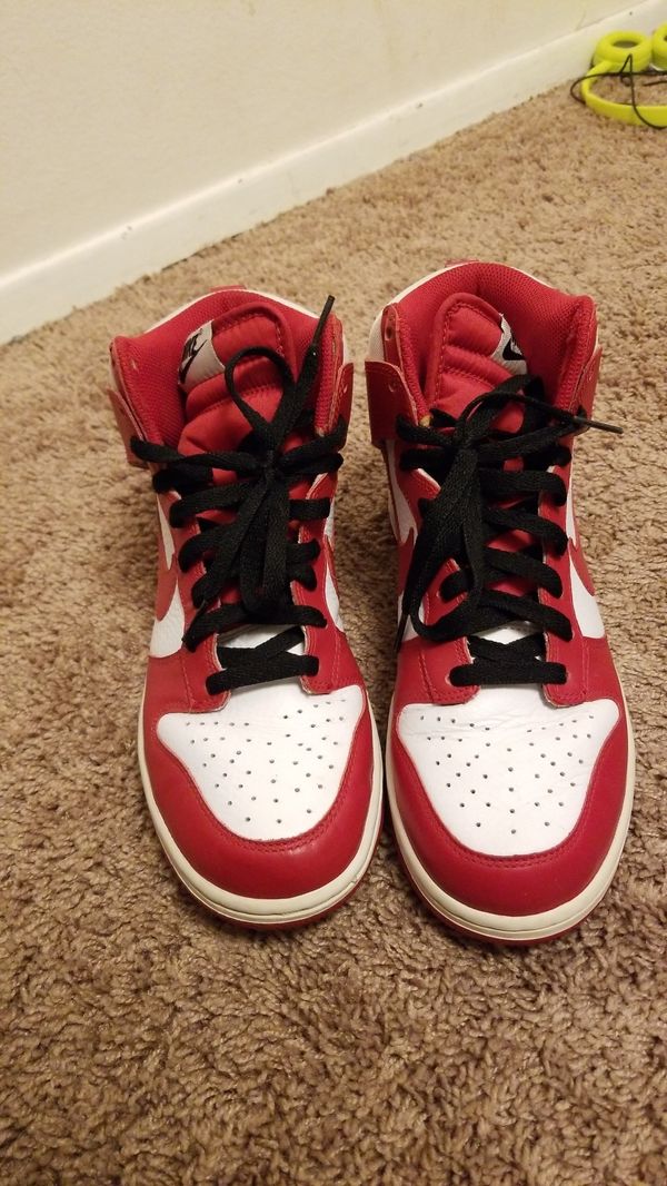 red in white dunks