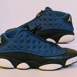 Size 11 - Nike Air Jordan 13 Retro 2017 Low Brave Blue Pre-owned No Box
