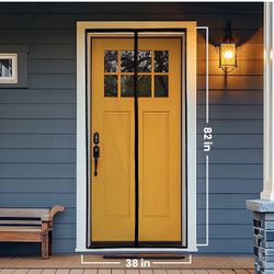 Magnetic Screen Door - Bugs Out, Breeze in - 9min Install Auto-Sealing Heavy Duty Double Stitched Mesh, 52 Magnets, Hands Free Sliding & Patio Doors N
