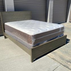 Queen Bed Frame With Mattress 