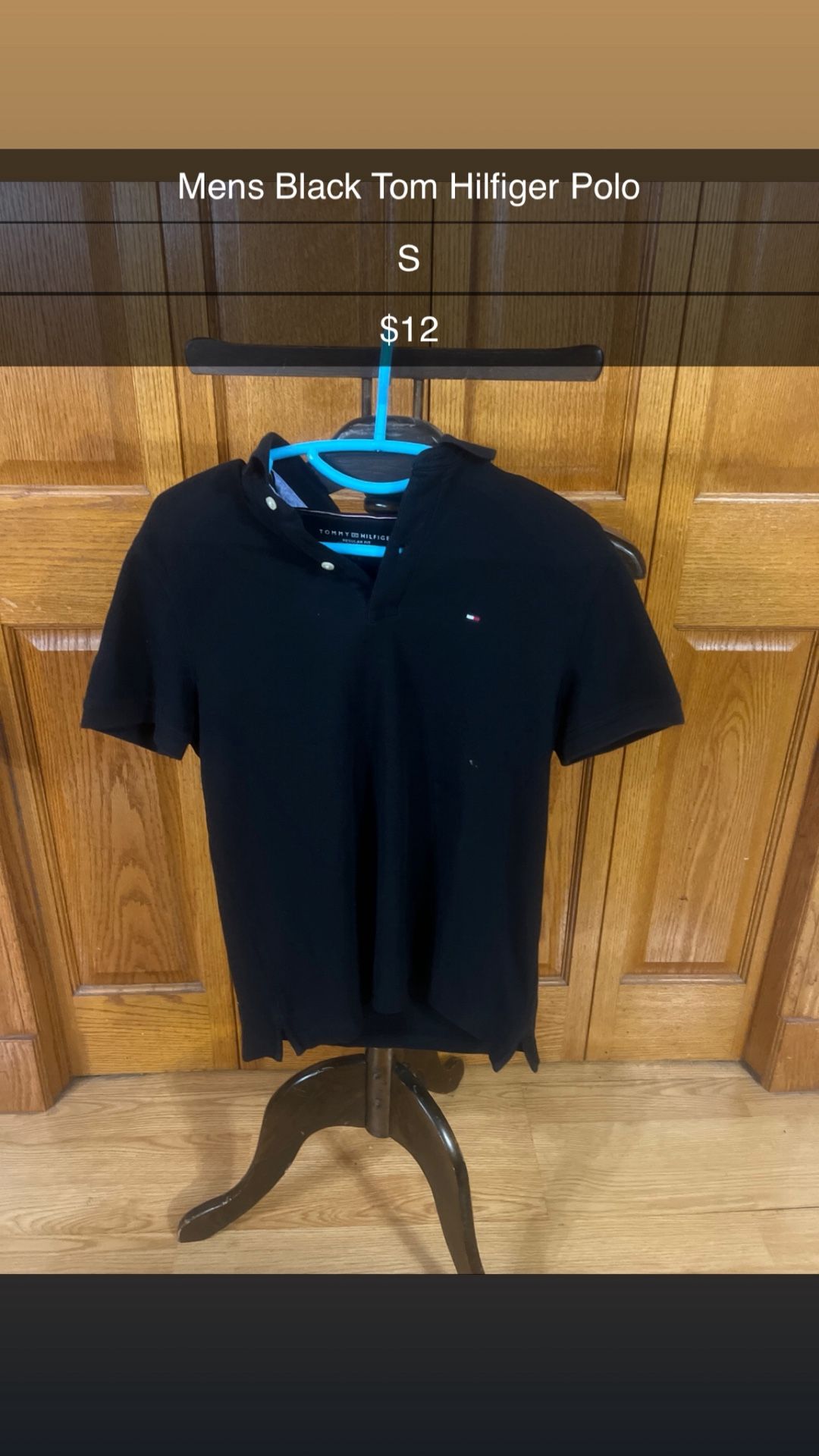 Mens Black Tom Hilfiger Polo Size S
