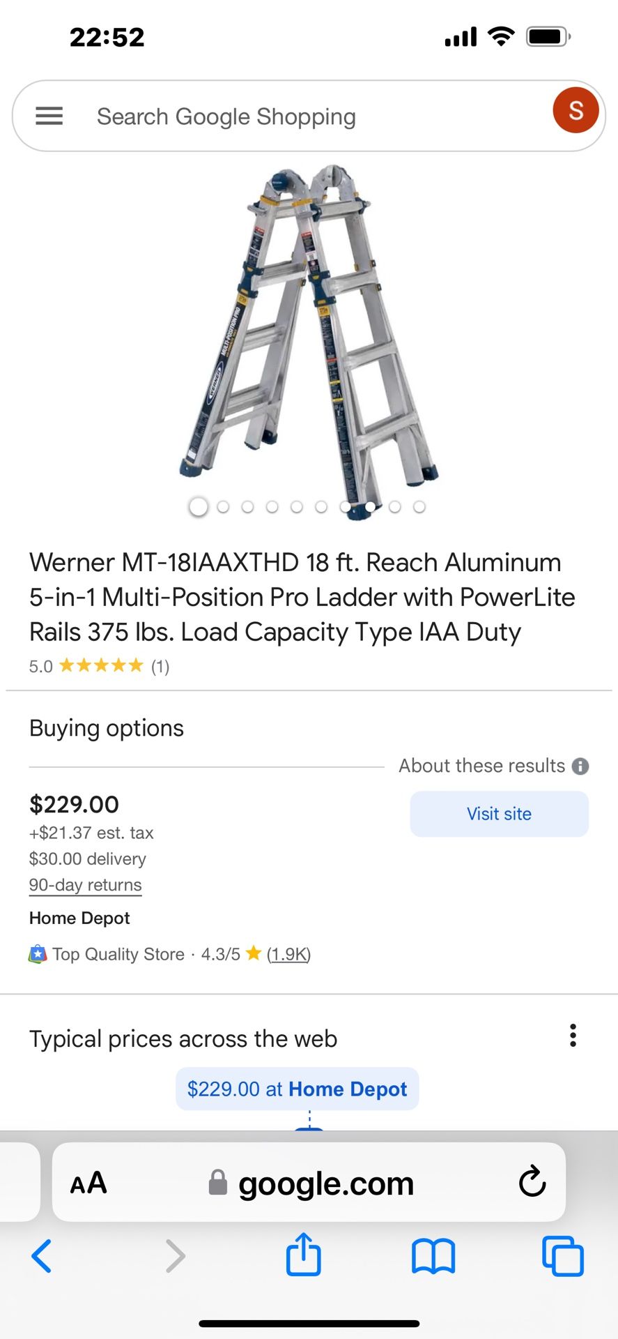 Werner Multi Position Ladder 18ft