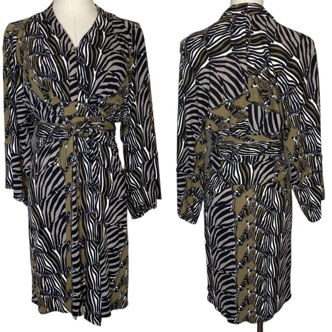 Banana Republic x Issa London Women’s Tie Waist Mini Dress size 2 Zebra Animal Print
