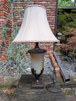 Kathy Ireland Garden Blossom 36 1/2" Tall Large Traditional End Table Lamp Night Light Brown Bronze Finish Glass Living Room