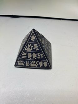 Small stone pyramid paperweight