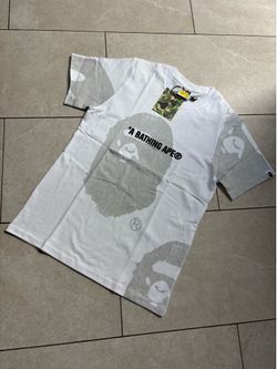 Gray and white Bape tee