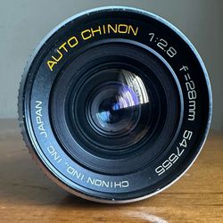 Auto Chinon 28mm f/2.8 Multi-Coated Wide-Angle Lens Pentax PK Mount w/Lens Caps